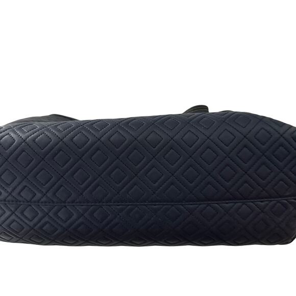 TORY BURCH Navy Blue Fleming Triple Compartment Leather Tote - Picture 14 of 15